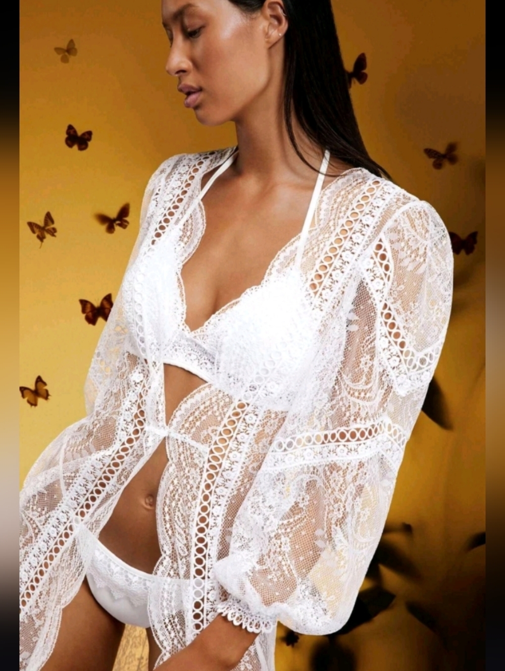 Charo Ruiz Lodie White Embroidered Lace Maxi Cover Up - Picture 7 of 8